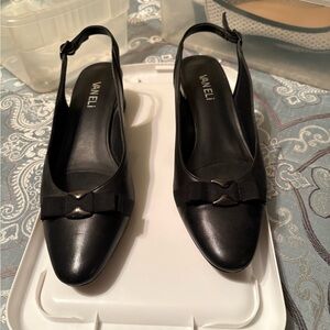 Vaneli Black Women's Flats with Bow Accent
